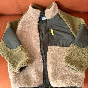 H&M Kids Sherpa Jacket - Olive and Beige